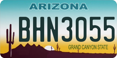 AZ license plate BHN3055