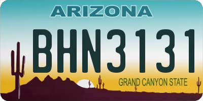 AZ license plate BHN3131
