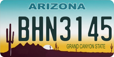 AZ license plate BHN3145