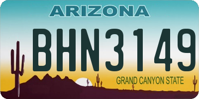 AZ license plate BHN3149