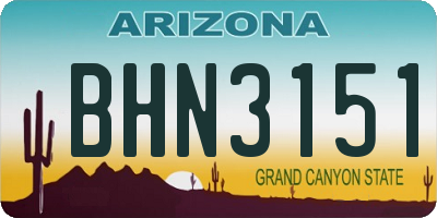 AZ license plate BHN3151