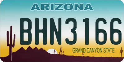 AZ license plate BHN3166