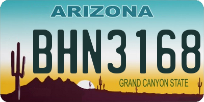 AZ license plate BHN3168