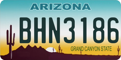 AZ license plate BHN3186