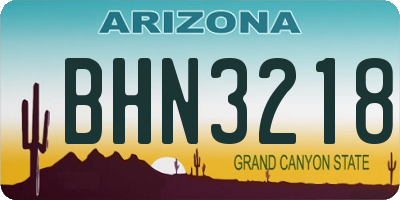 AZ license plate BHN3218
