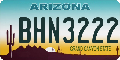 AZ license plate BHN3222