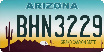 AZ license plate BHN3229