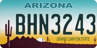 AZ license plate BHN3243