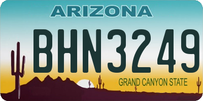 AZ license plate BHN3249