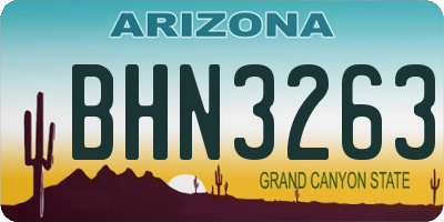 AZ license plate BHN3263