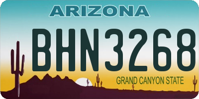 AZ license plate BHN3268