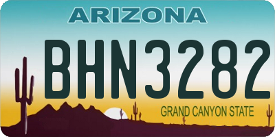 AZ license plate BHN3282