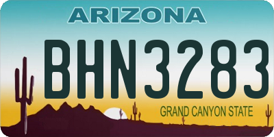 AZ license plate BHN3283