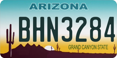 AZ license plate BHN3284