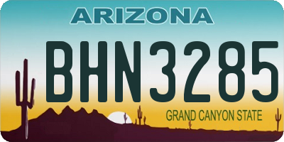 AZ license plate BHN3285