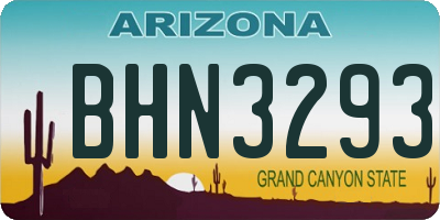 AZ license plate BHN3293