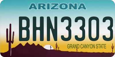 AZ license plate BHN3303