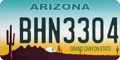 AZ license plate BHN3304