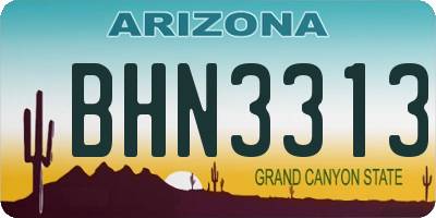 AZ license plate BHN3313