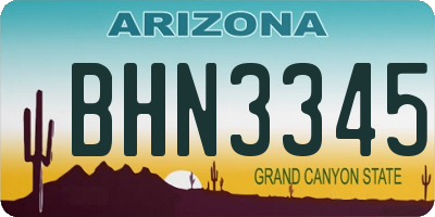 AZ license plate BHN3345