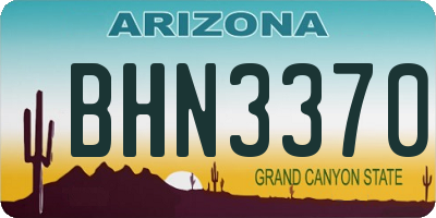AZ license plate BHN3370