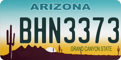 AZ license plate BHN3373
