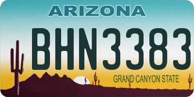 AZ license plate BHN3383
