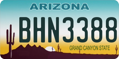 AZ license plate BHN3388