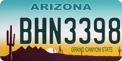 AZ license plate BHN3398