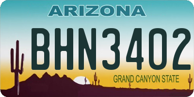 AZ license plate BHN3402