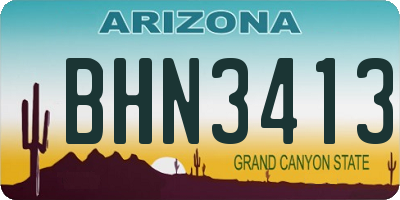 AZ license plate BHN3413