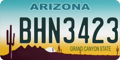 AZ license plate BHN3423