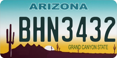 AZ license plate BHN3432