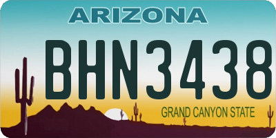 AZ license plate BHN3438