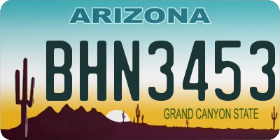 AZ license plate BHN3453