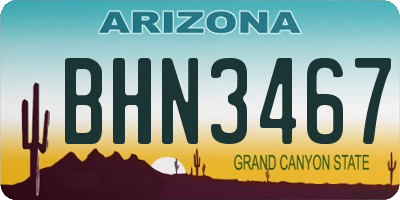AZ license plate BHN3467