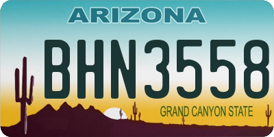 AZ license plate BHN3558