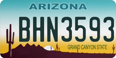 AZ license plate BHN3593