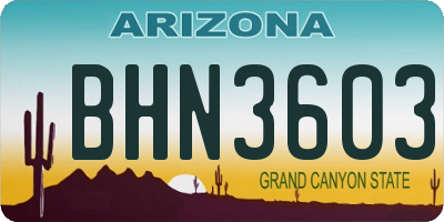 AZ license plate BHN3603