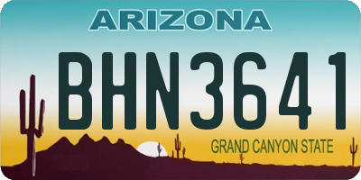 AZ license plate BHN3641