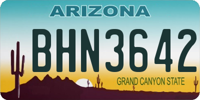 AZ license plate BHN3642