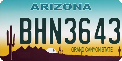 AZ license plate BHN3643