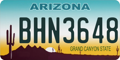 AZ license plate BHN3648