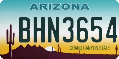 AZ license plate BHN3654