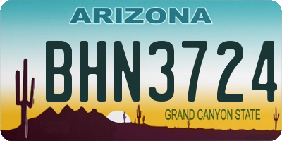AZ license plate BHN3724