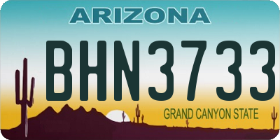 AZ license plate BHN3733