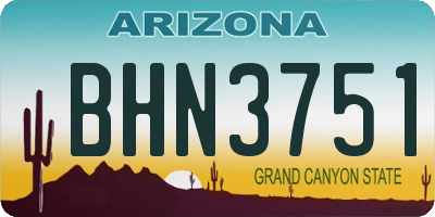 AZ license plate BHN3751