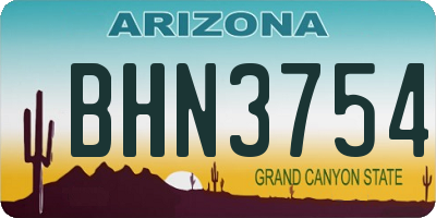 AZ license plate BHN3754