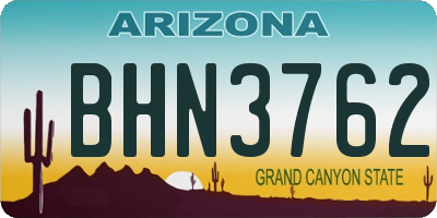 AZ license plate BHN3762
