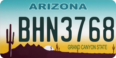 AZ license plate BHN3768